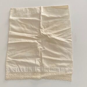 Antique early 1900s child size Cream Lace Trim Pillowcase cover sham lace trim